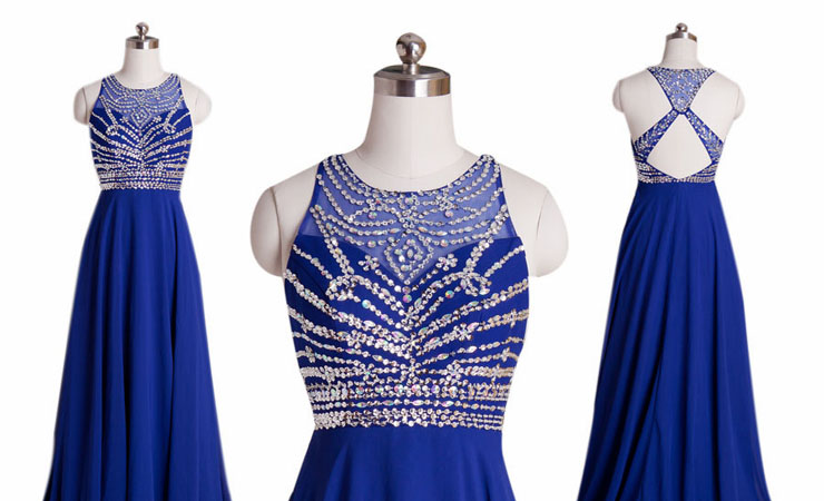 Cross Back Prom Dress Royal Blue Prom Dresses Evening Dress On Luulla